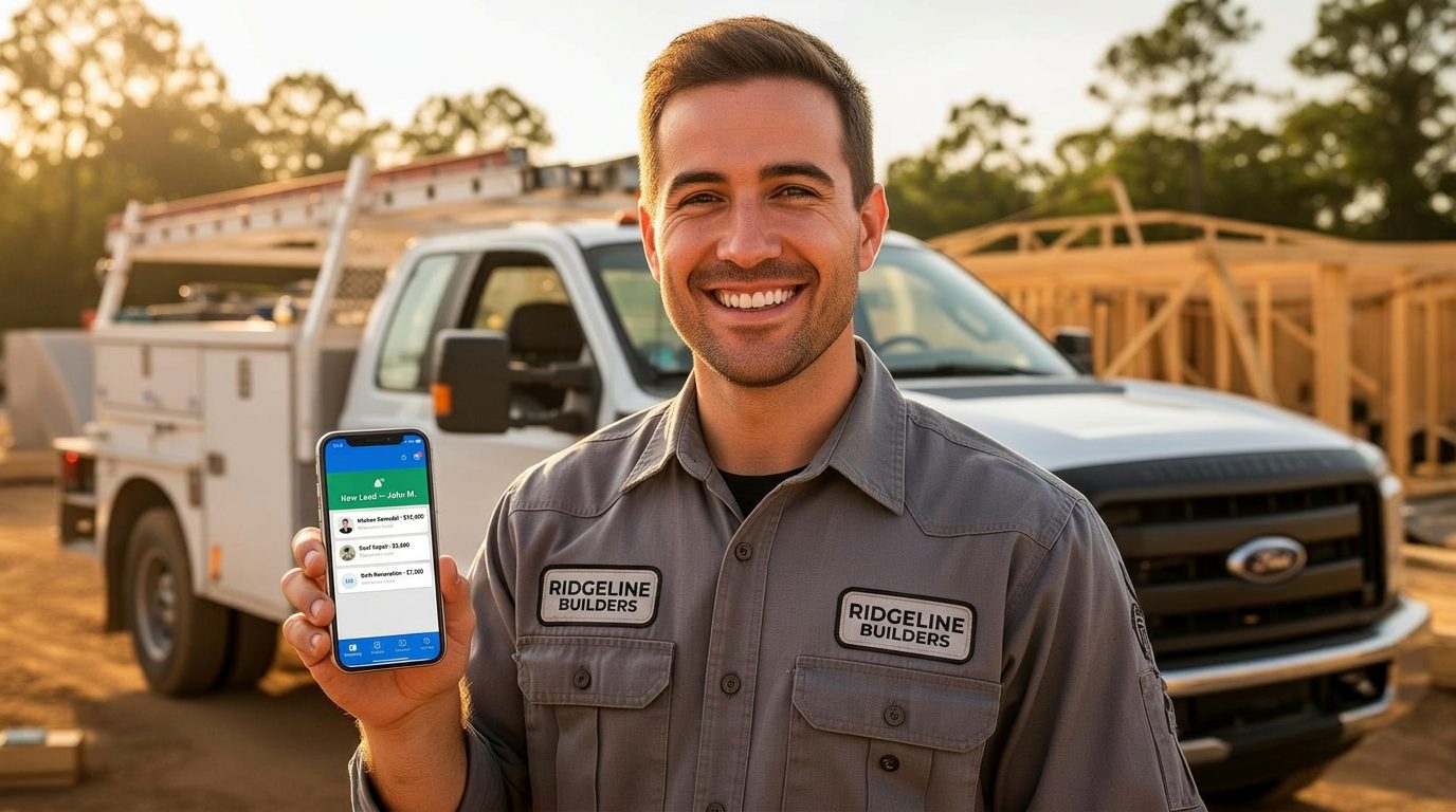 Business owner receiving lead notifications